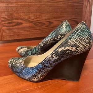 Max Studio Snakeskin Wedges